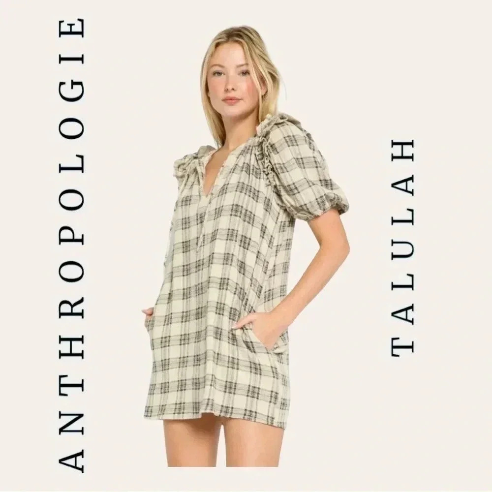 0126W. ANTHROPOLOGIE TALULAH MINI DRESS BOHO RUFFLES SIZE SMALL